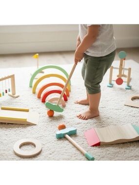 Kifun | Wood Mini Golf Playing Set Role Play Logic Toy